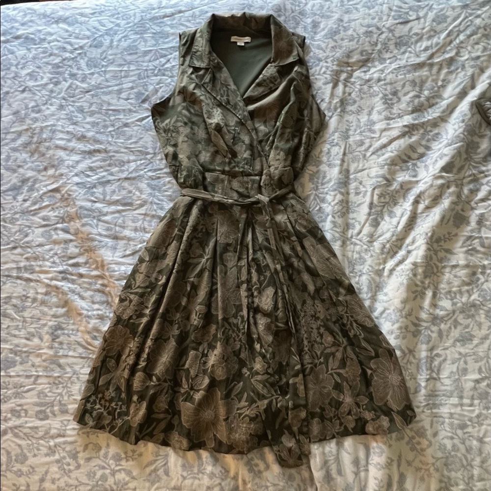 Cold water Creek Green floral dress
